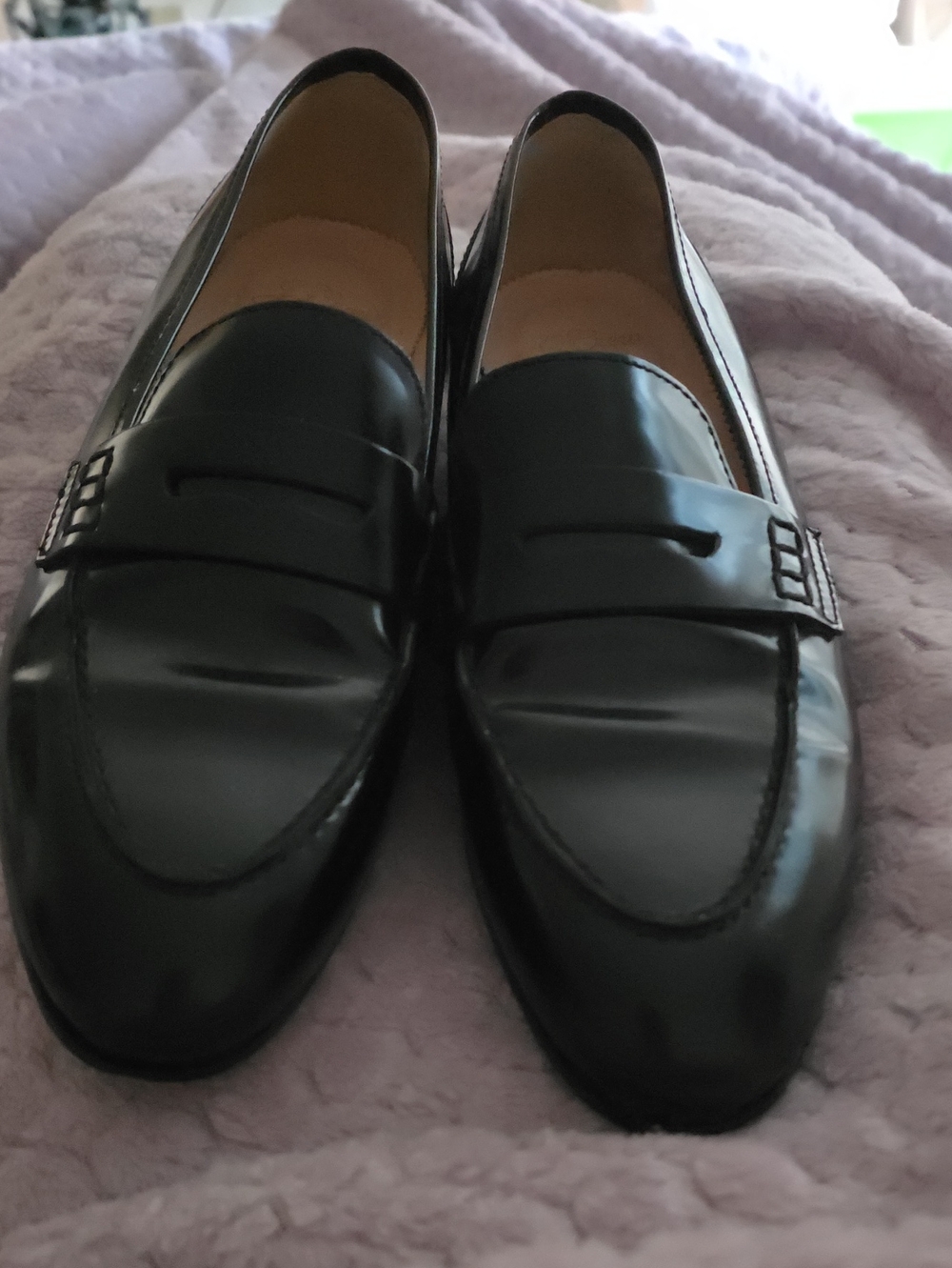 J Crew Black Leather Women's Penny Loafers Worn 2x Like New Sz 7 Retail 198.00